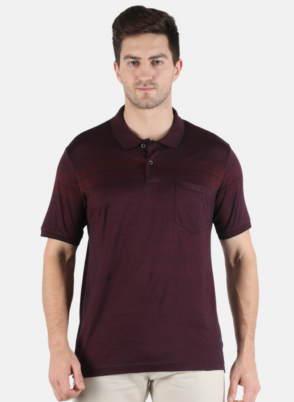 Men Maroon Stripe T-Shirt