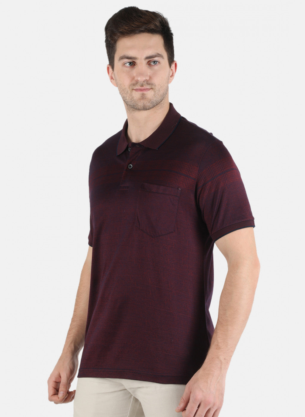 Men Maroon Stripe T-Shirt