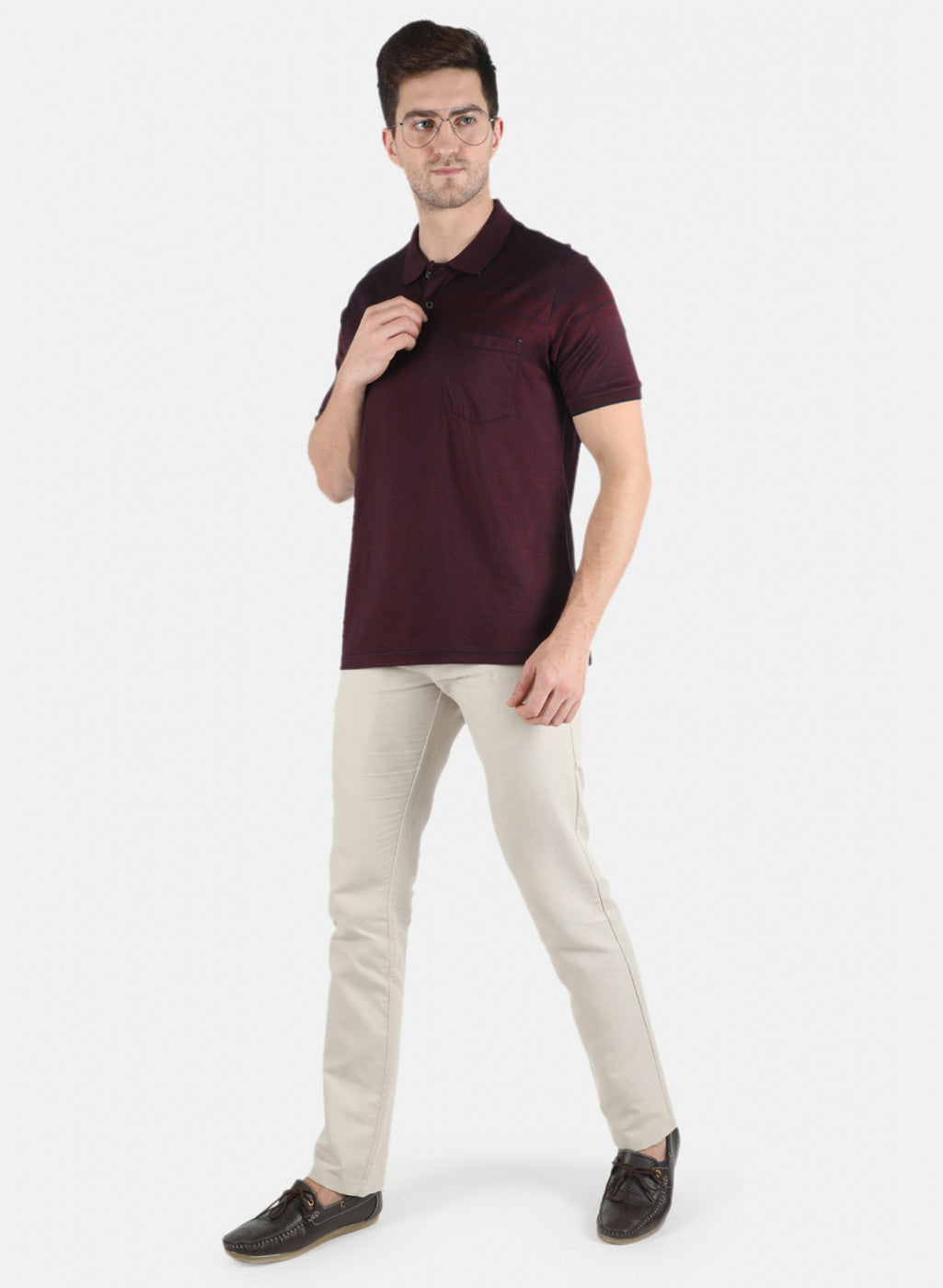 Men Maroon Stripe T-Shirt