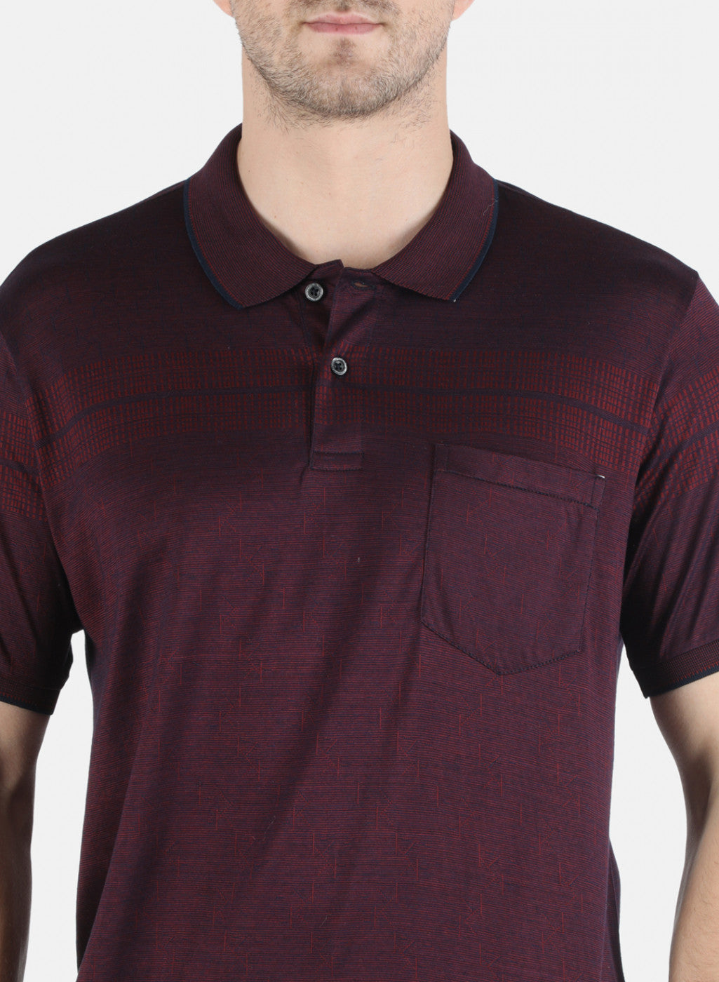 Men Maroon Stripe T-Shirt