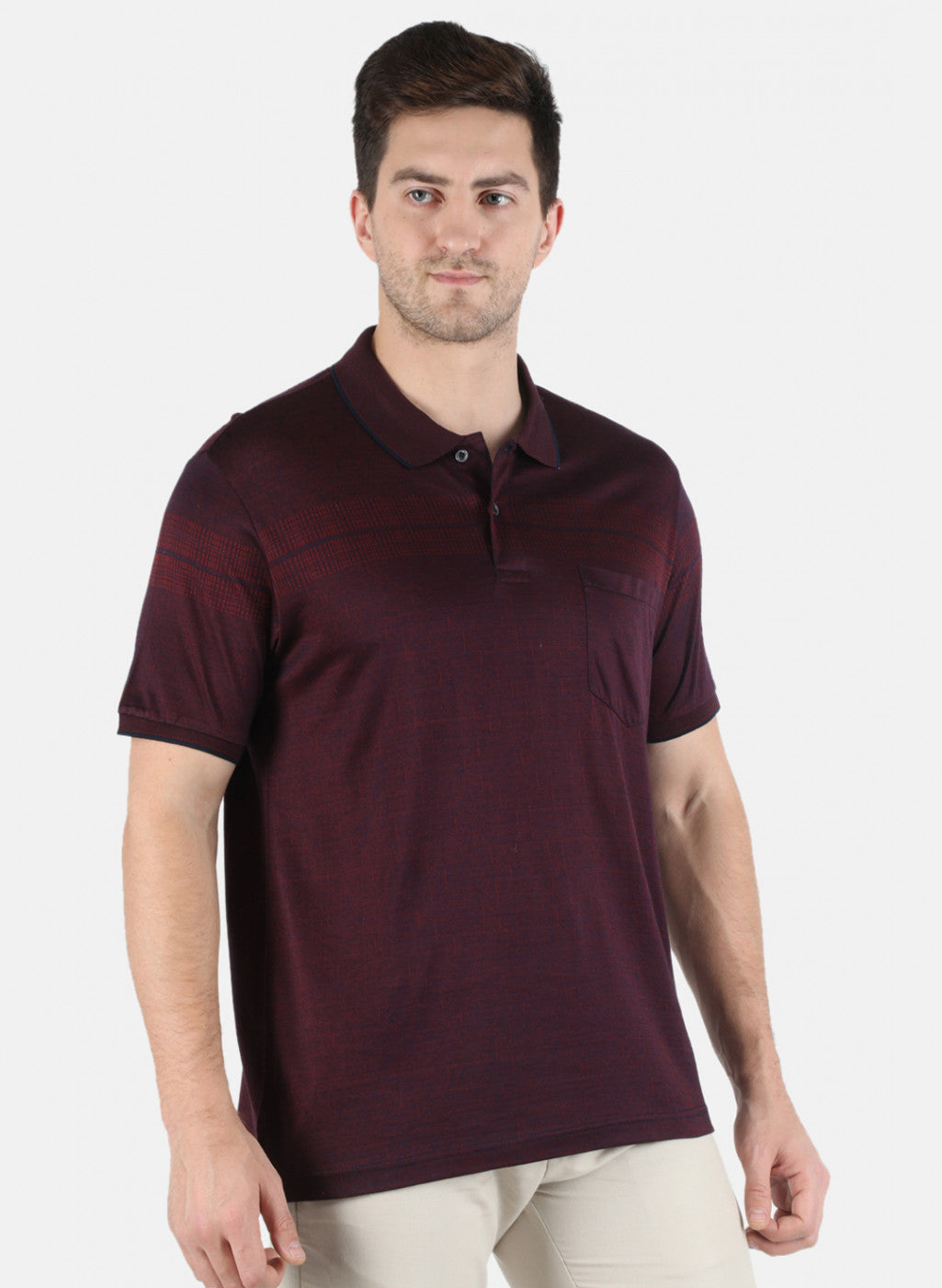 Men Maroon Stripe T-Shirt