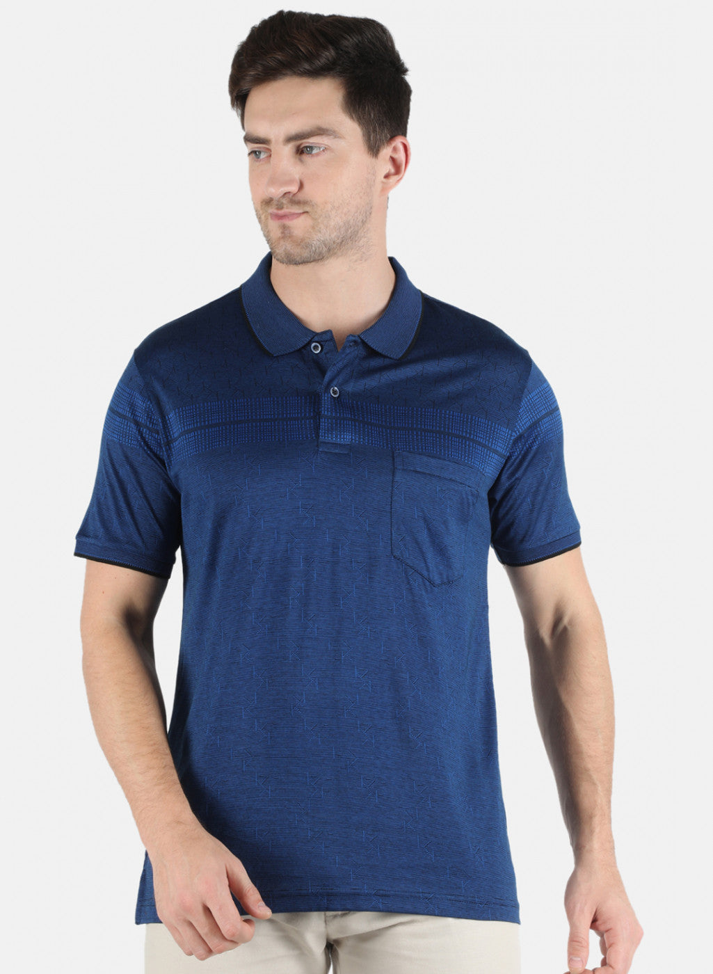 Men Blue Stripe T-Shirt