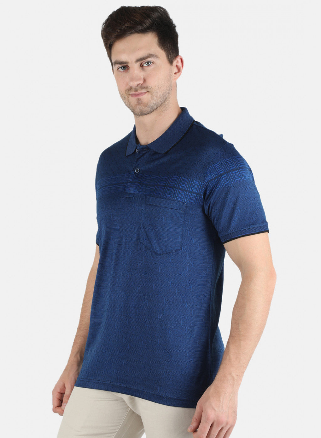 Men Blue Stripe T-Shirt