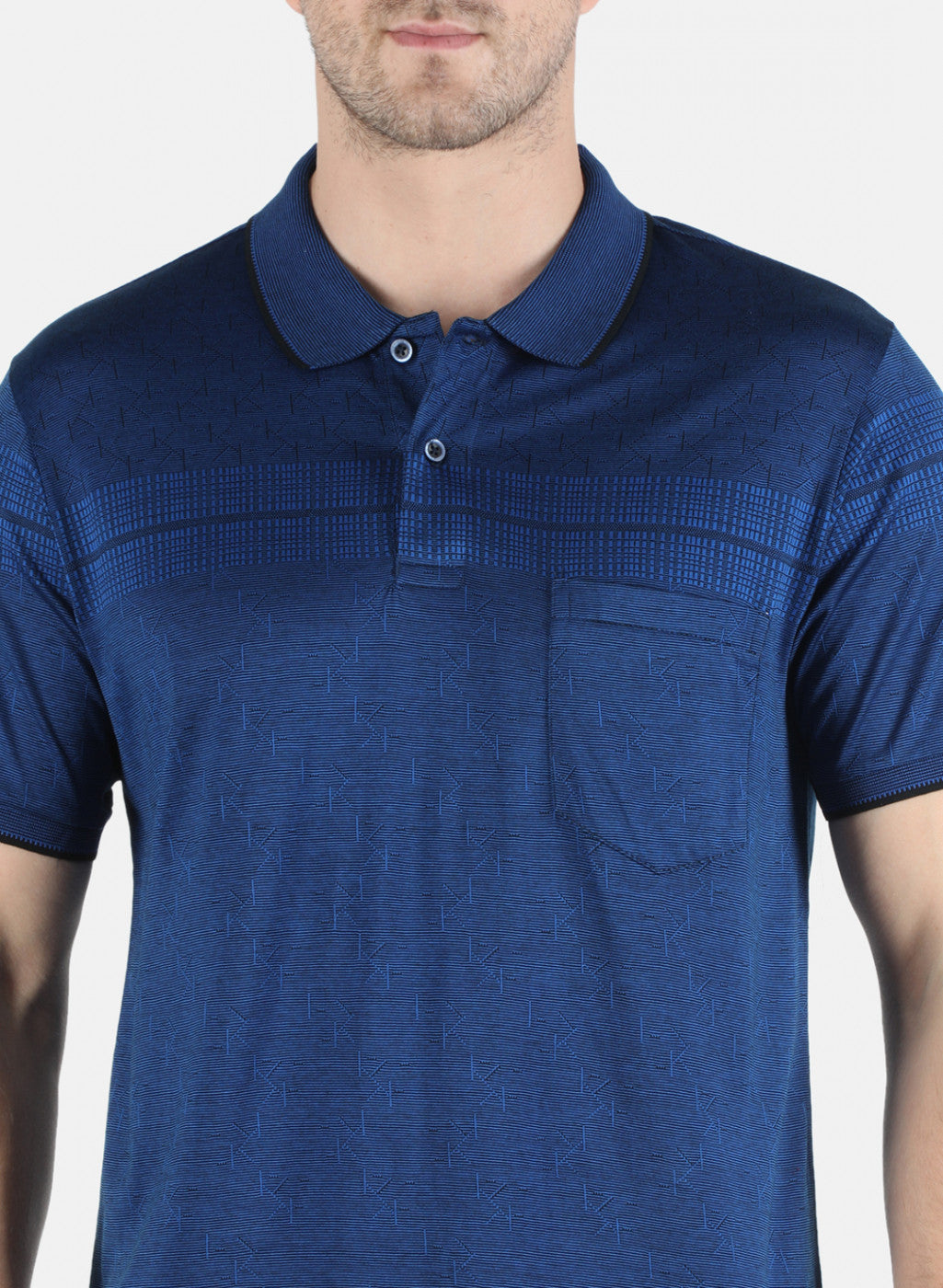 Men Blue Stripe T-Shirt