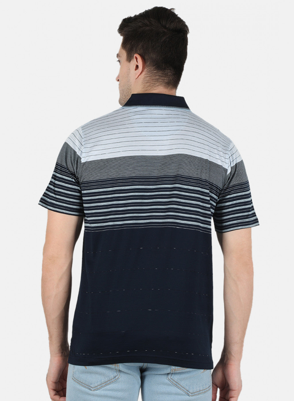 Men NAvy Blue Stripe T-Shirt