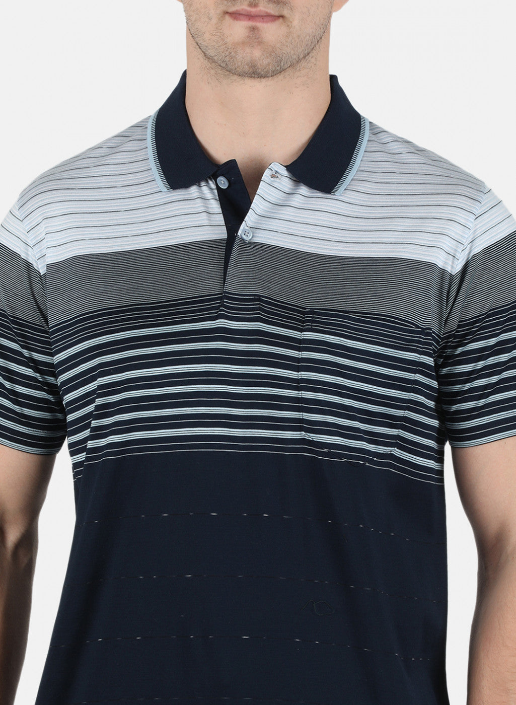 Men NAvy Blue Stripe T-Shirt