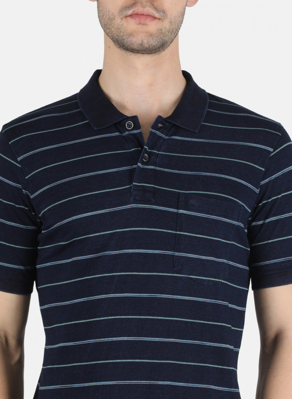 Men Blue Stripe T-Shirt