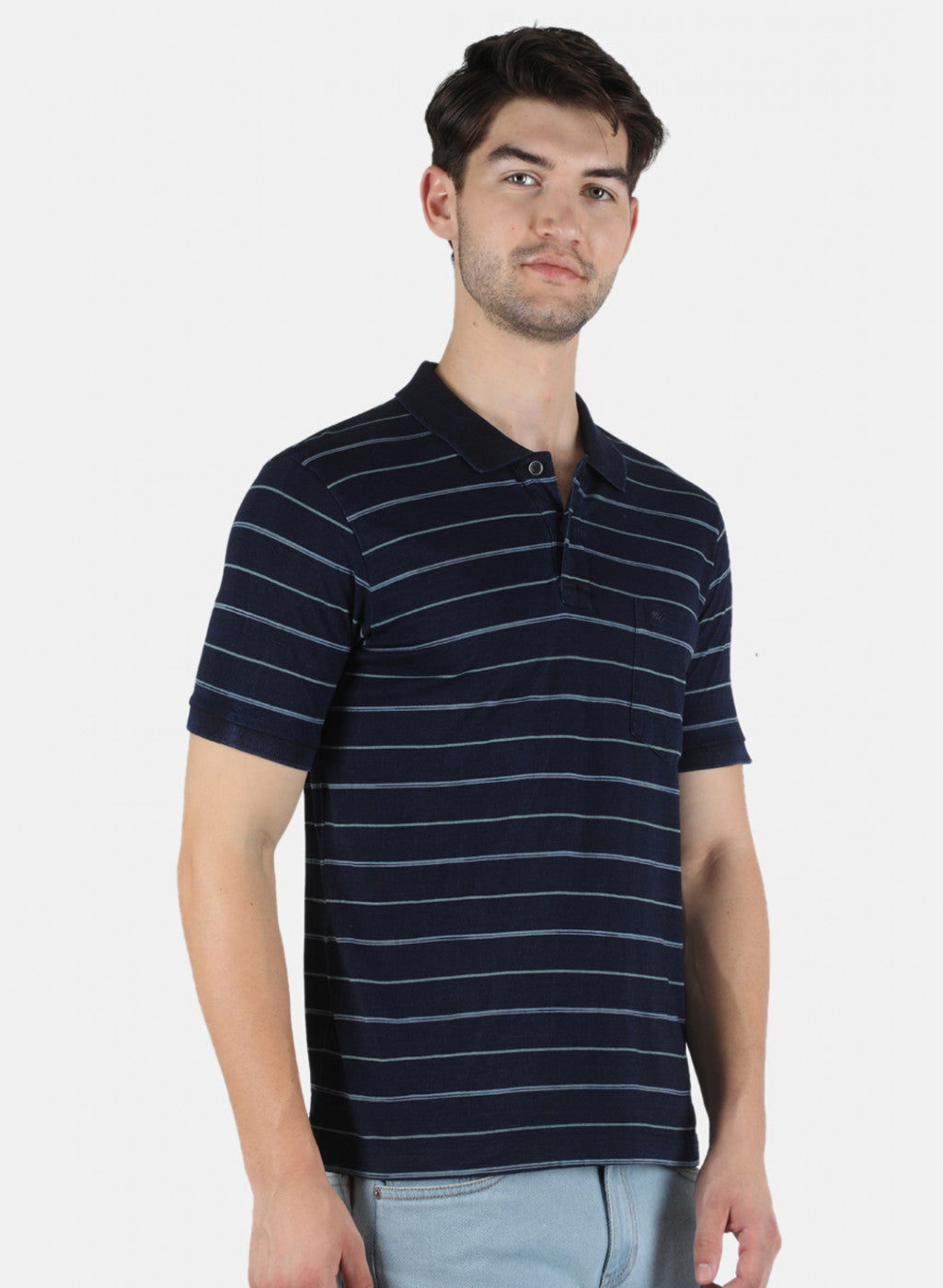 Men Blue Stripe T-Shirt