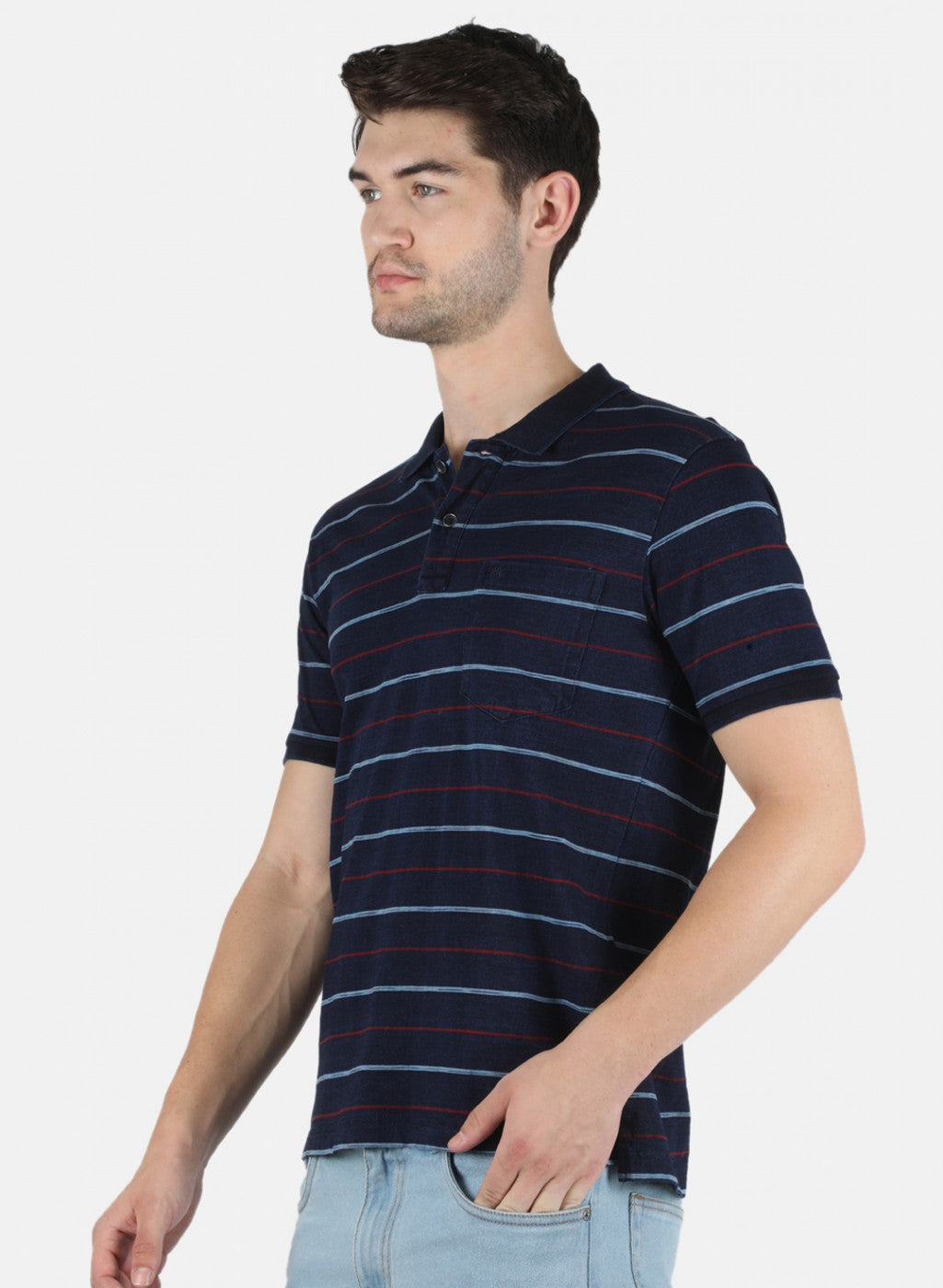 Men Blue Stripe T-Shirt