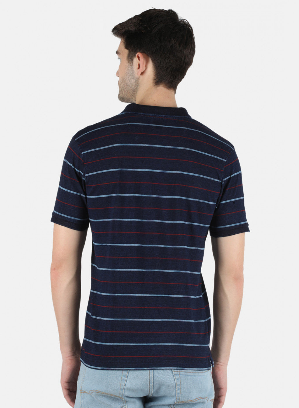 Men Blue Stripe T-Shirt