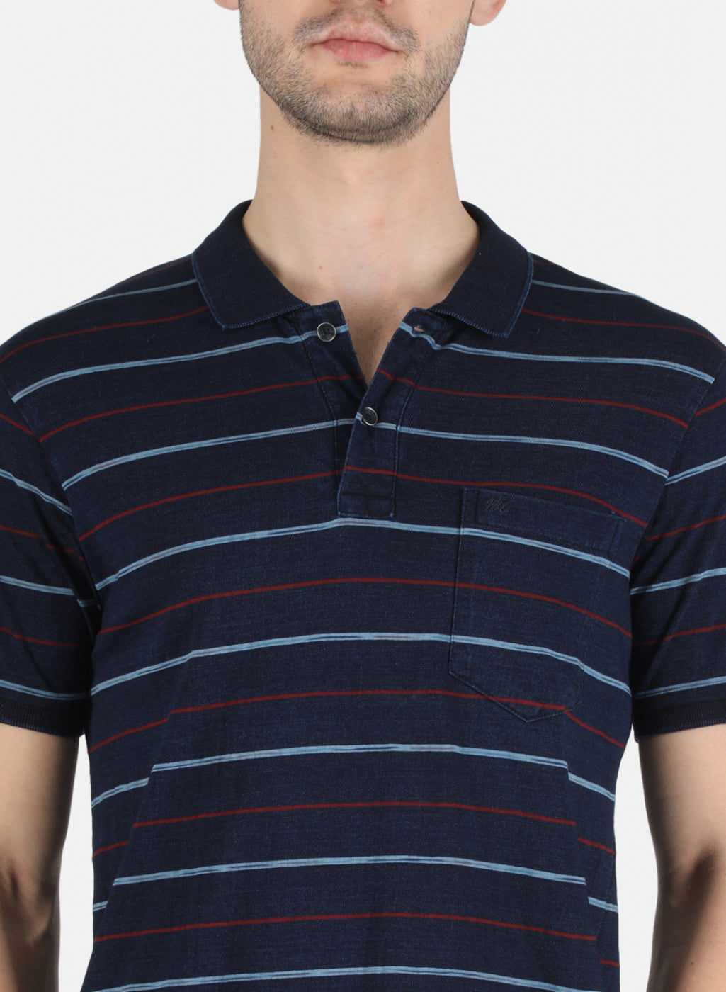 Men Blue Stripe T-Shirt