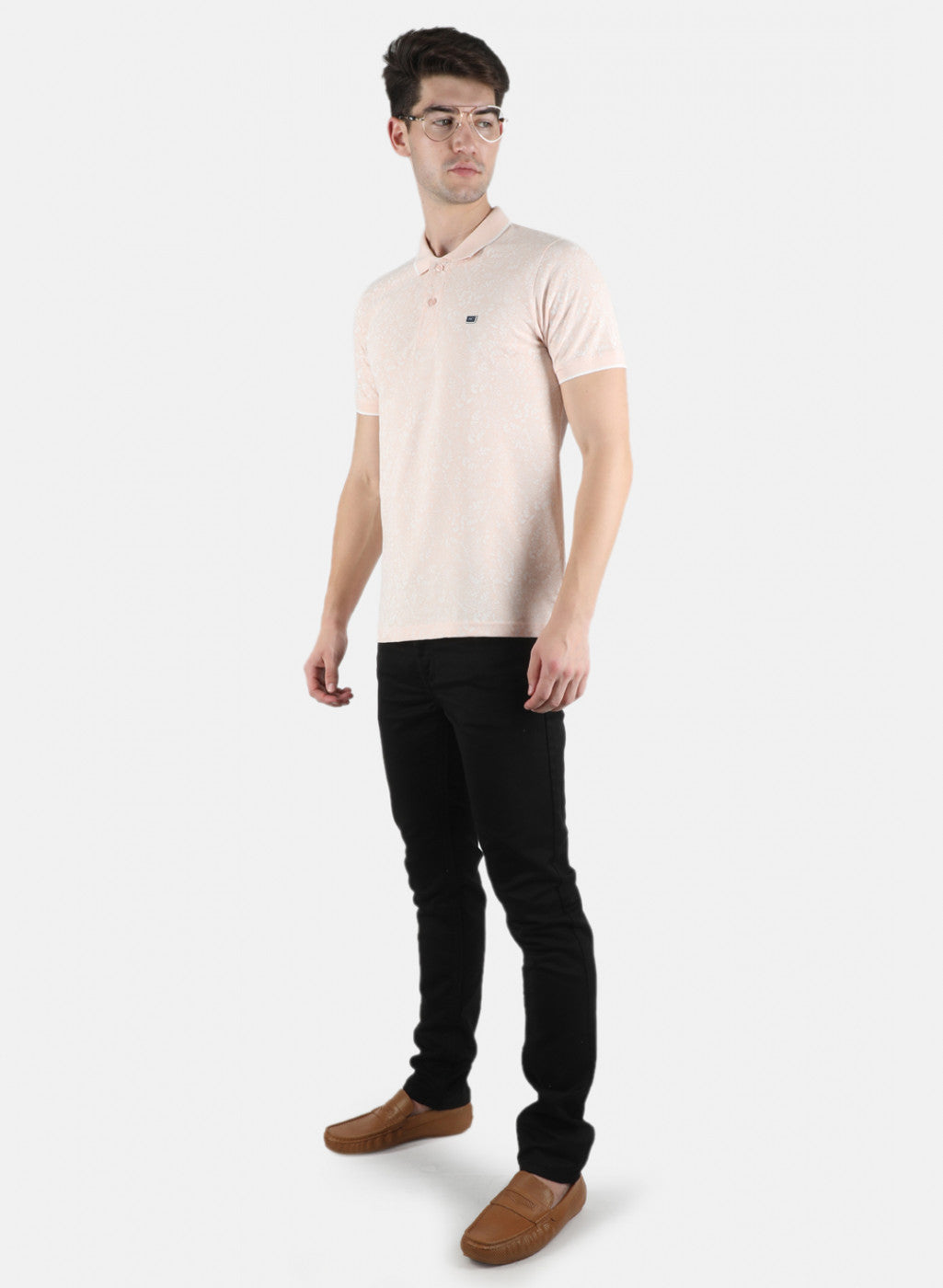 Men Peach Stripe T-Shirt