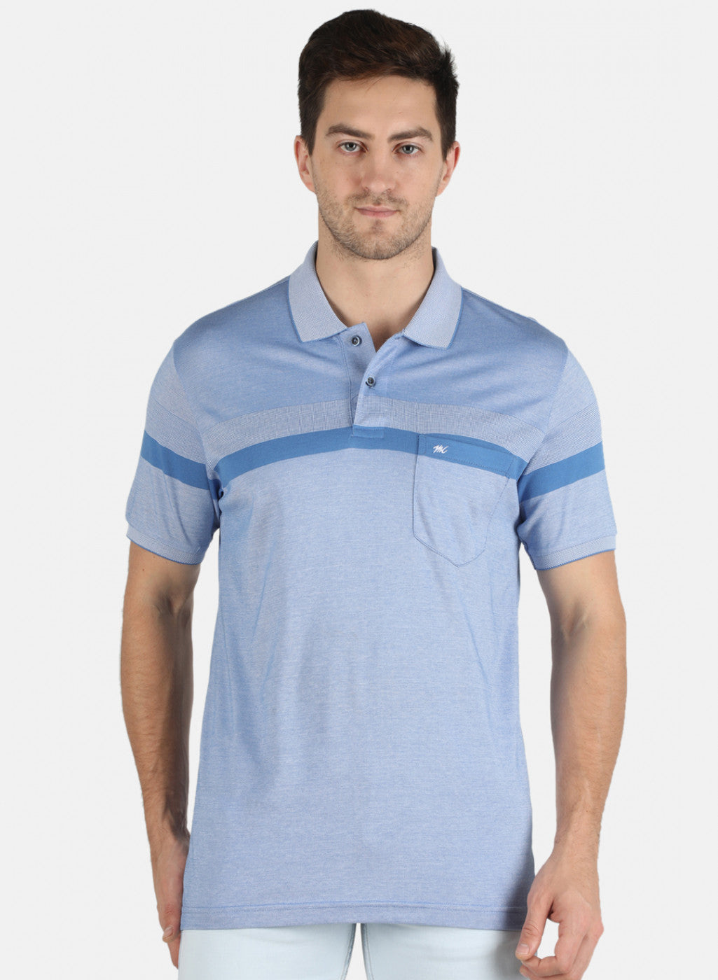 Men Sky Blue Stripe T-Shirt