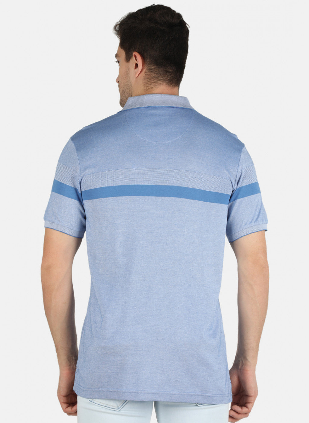 Men Sky Blue Stripe T-Shirt