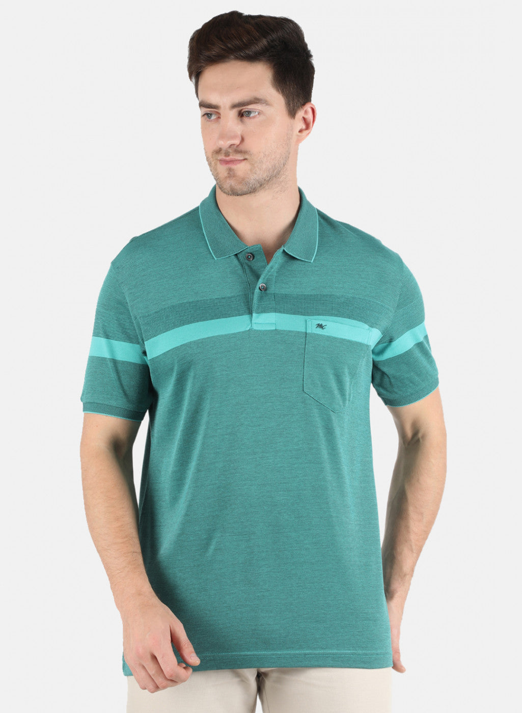 Men Green Stripe T-Shirt