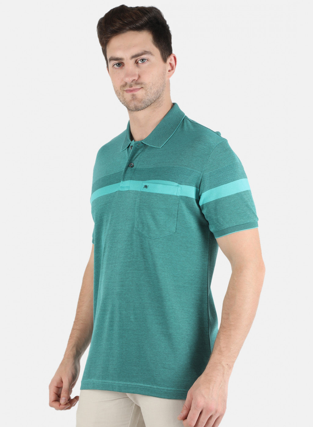 Men Green Stripe T-Shirt