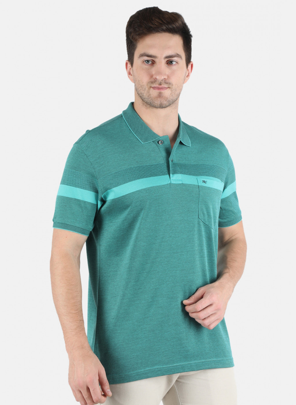 Men Green Stripe T-Shirt