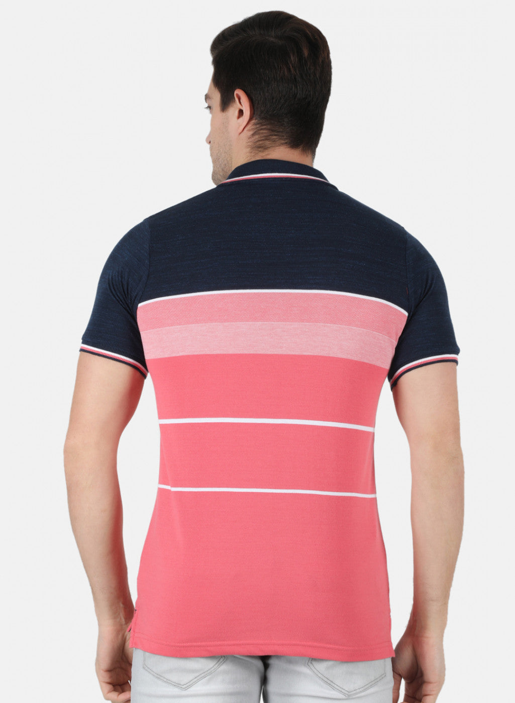 Men NAvy Blue Stripe T-Shirt