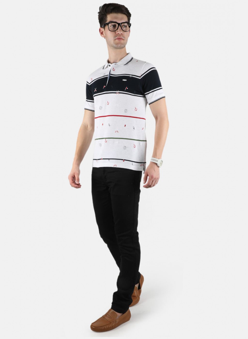 Men Grey Stripe T-Shirt