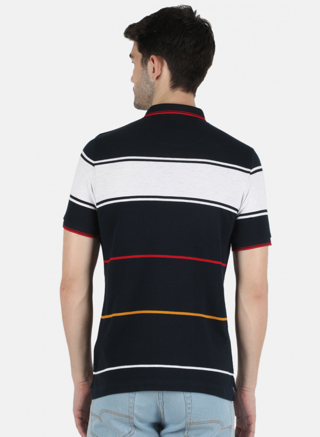 Men NAvy Blue Stripe T-Shirt