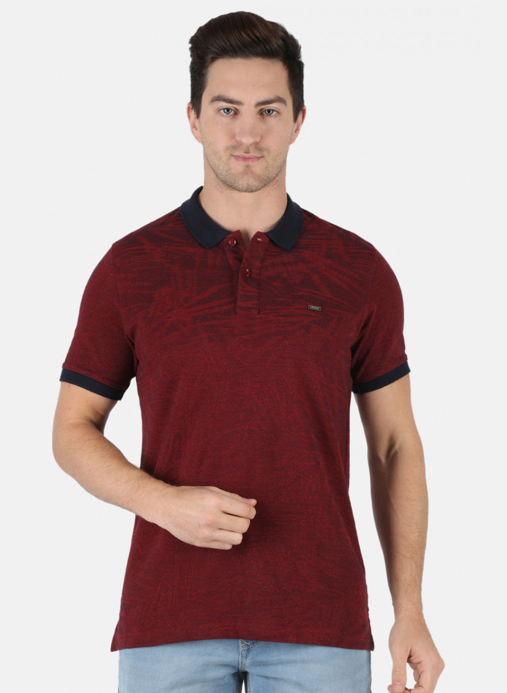 Men Maroon Stripe T-Shirt