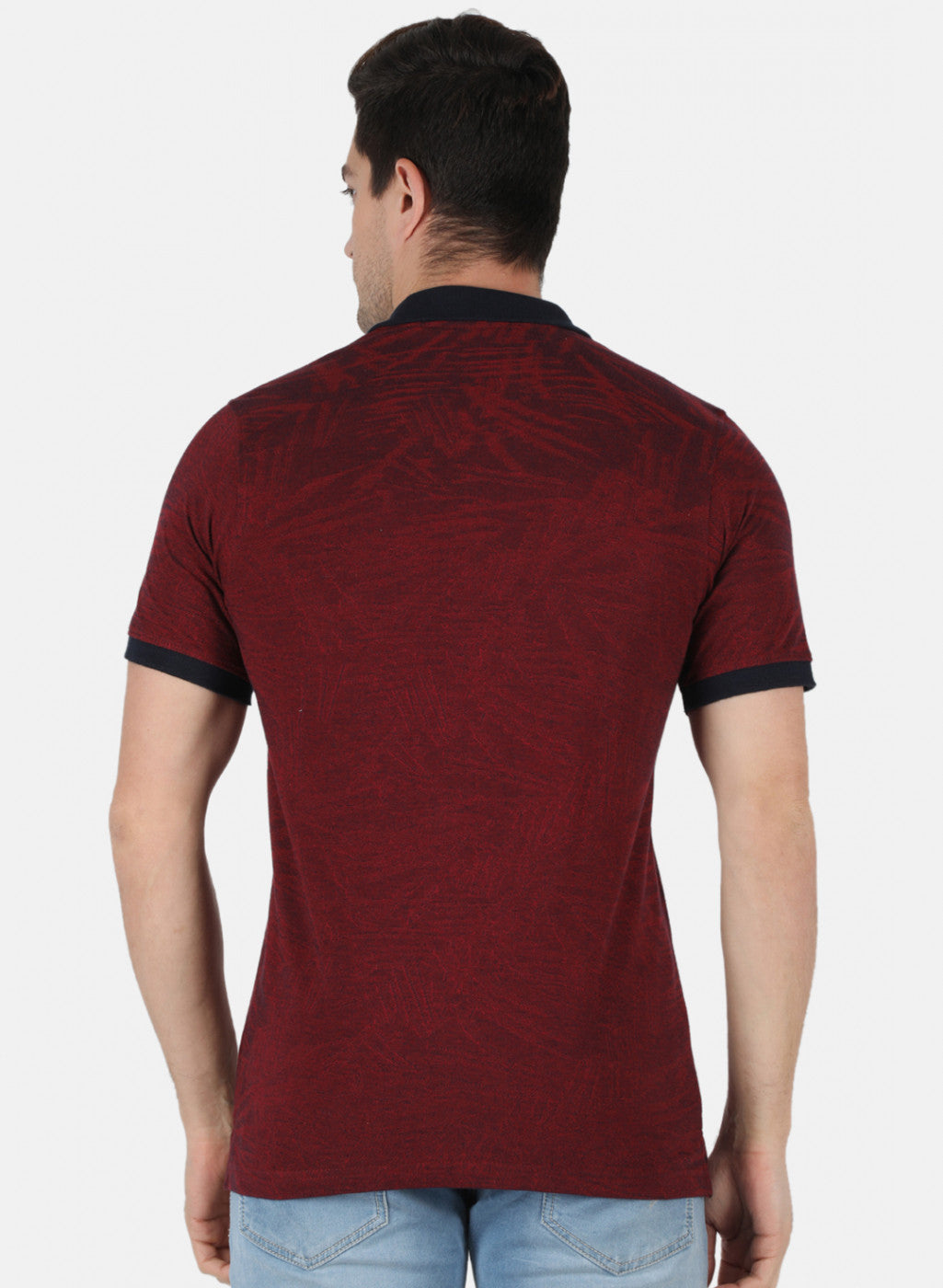 Men Maroon Stripe T-Shirt