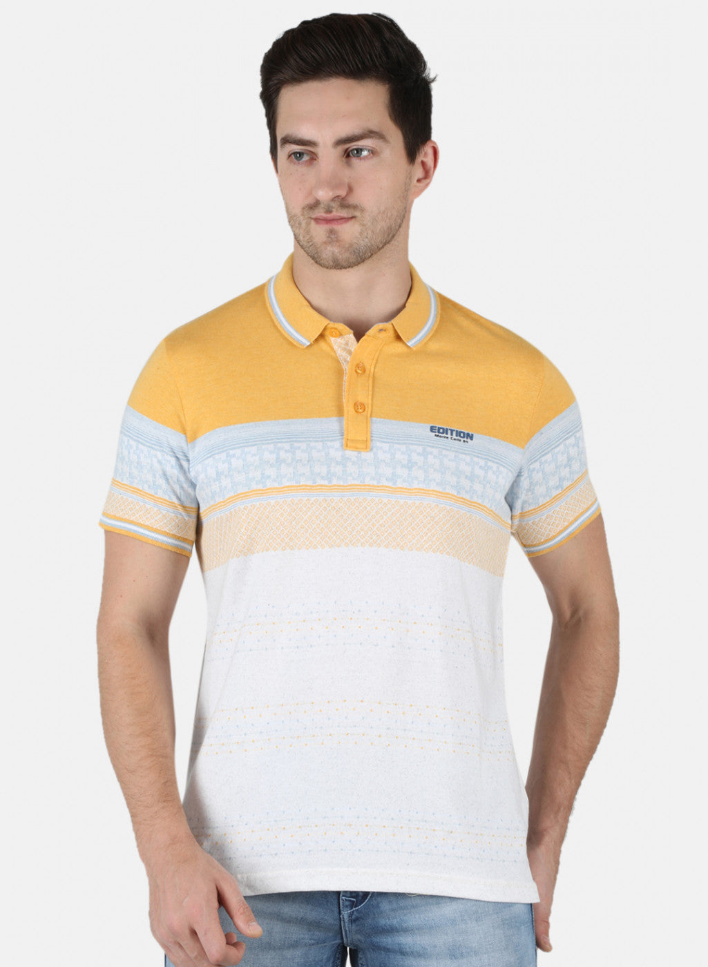 Men Mustard Printed T-Shirt