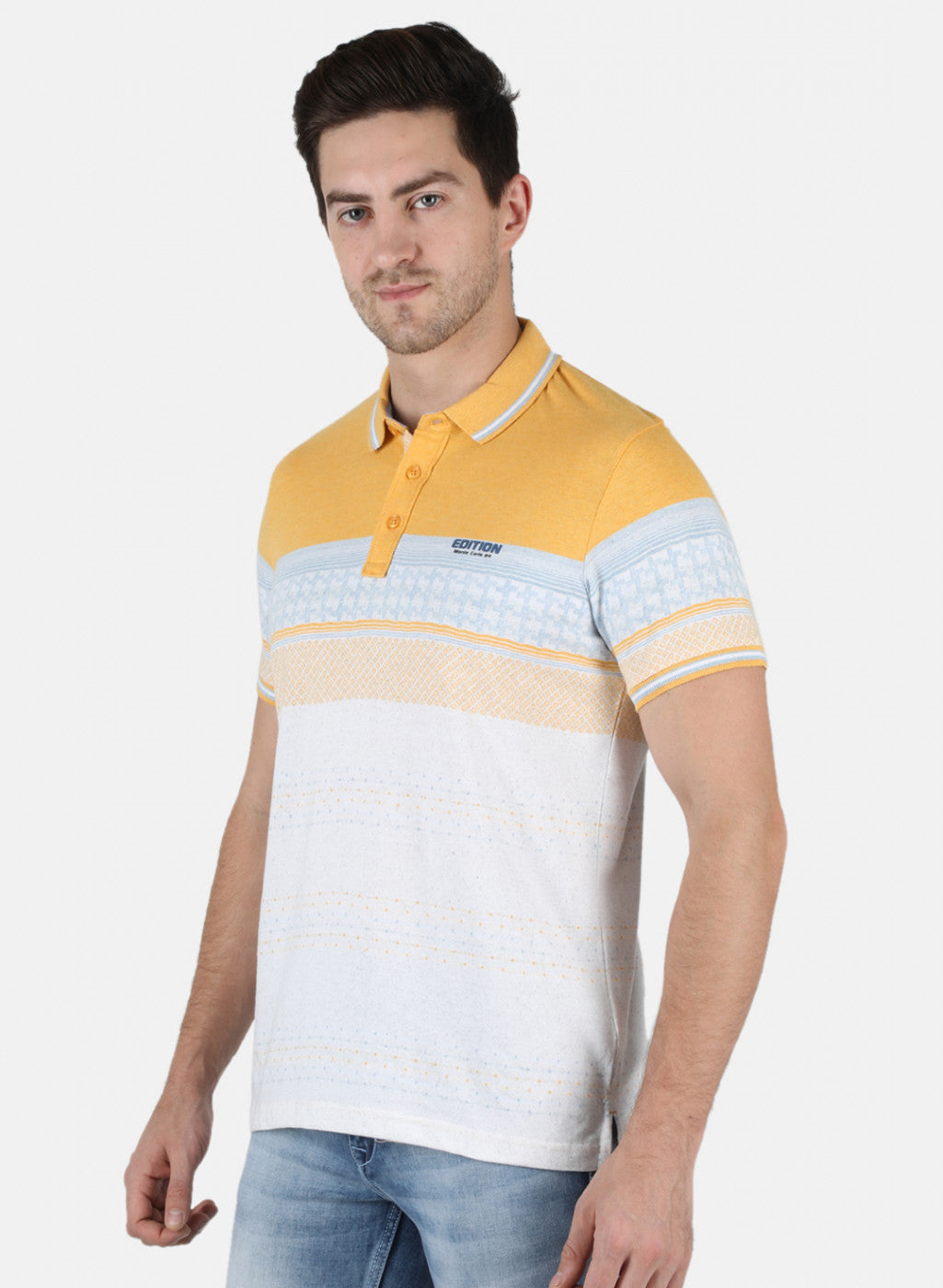 Men Mustard Printed T-Shirt