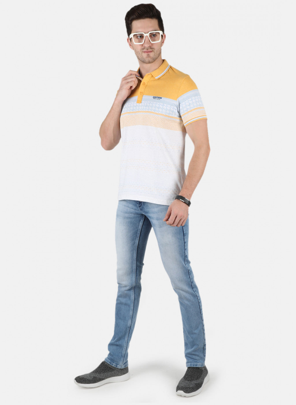 Men Mustard Printed T-Shirt