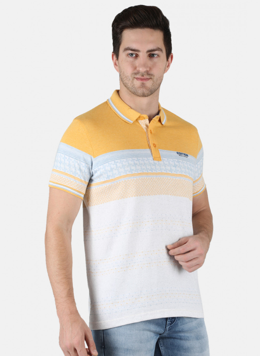 Men Mustard Printed T-Shirt