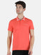 Men Peach Plain T-Shirt