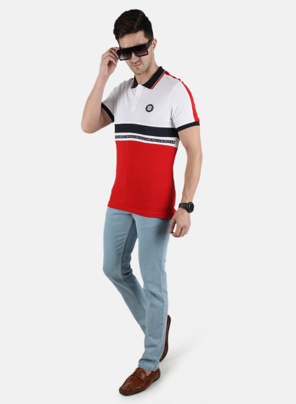 Men Red Plain T-Shirt