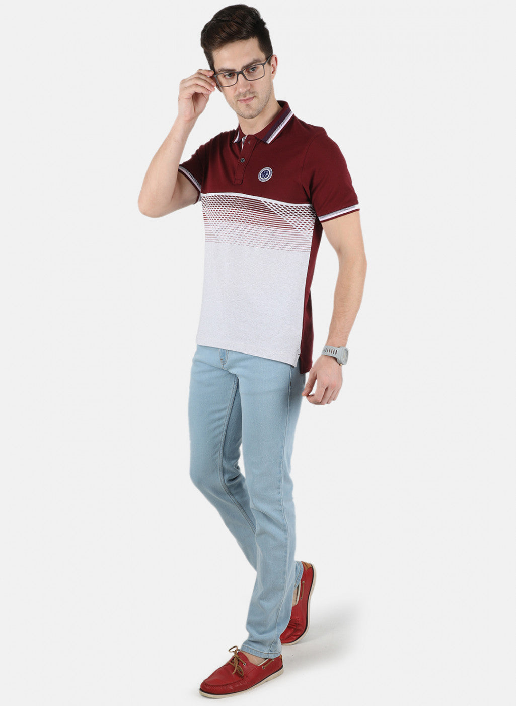 Men Maroon Printed T-Shirt