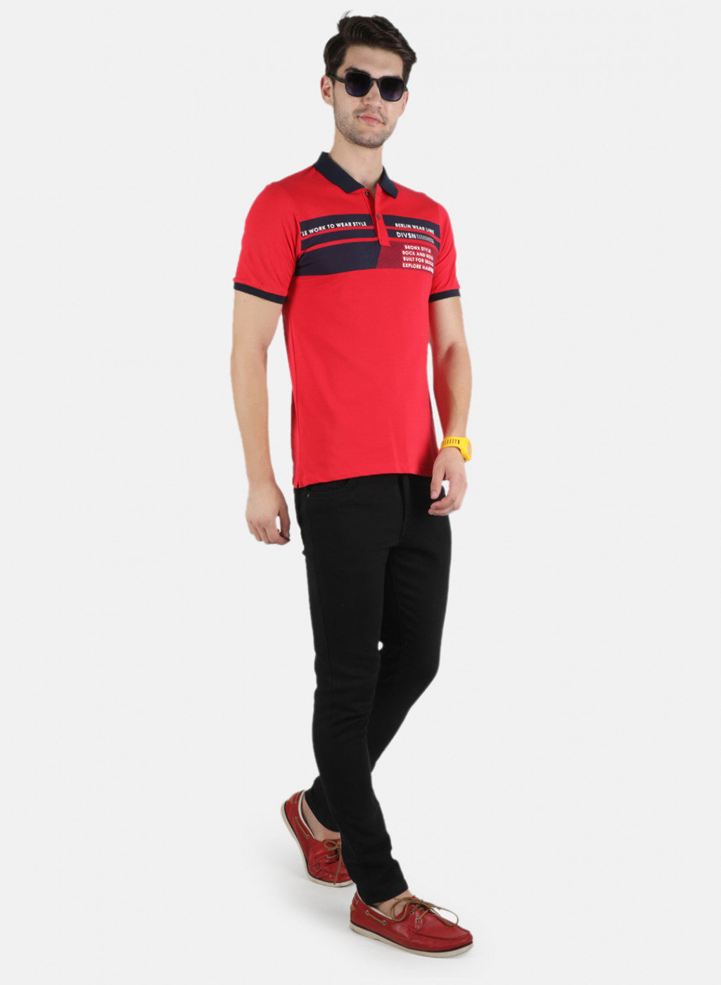 Men Red Printed T-Shirt