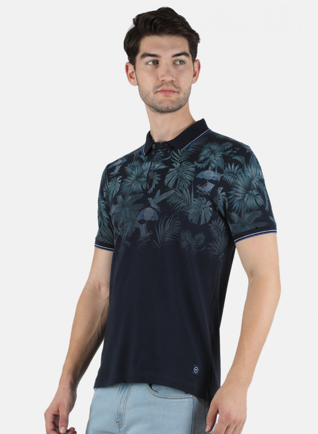 Men NAvy Blue Printed T-Shirt