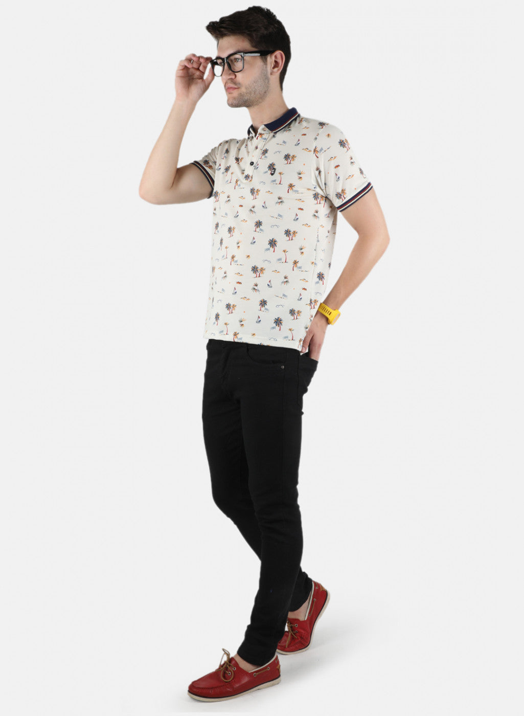 Men Yellow Printed T-Shirt