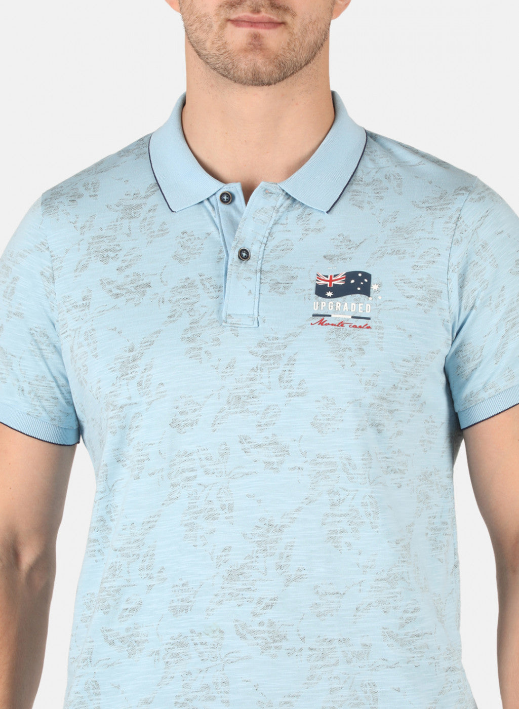 Men Sky Blue Printed T-Shirt