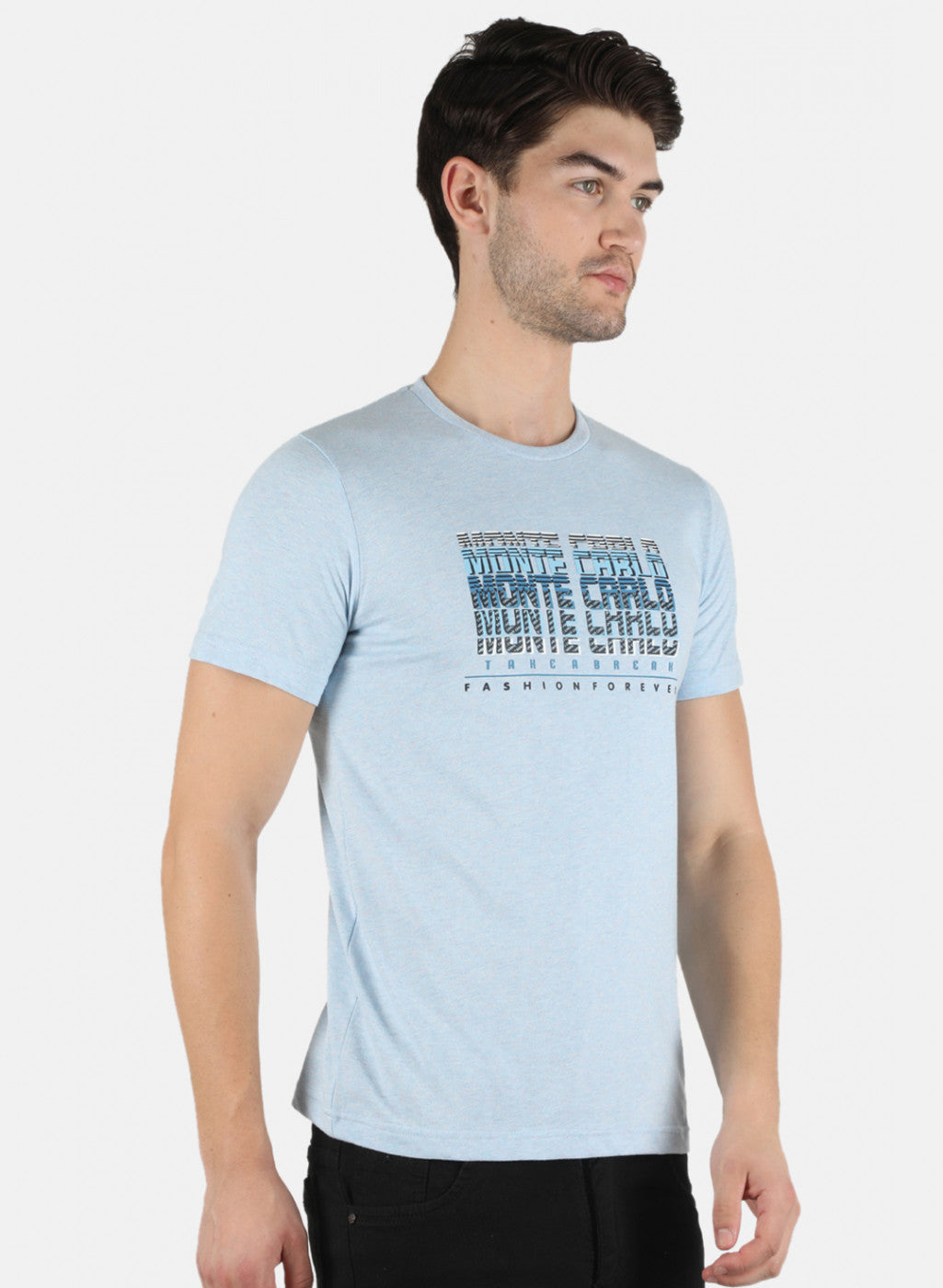 Men Blue Printed T-Shirt