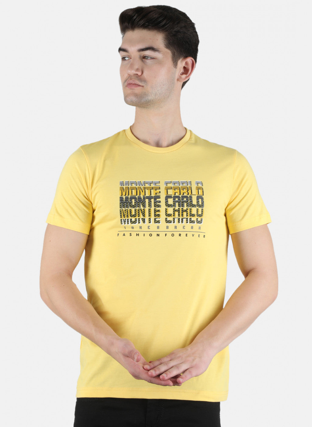 Men Yellow Printed T-Shirt