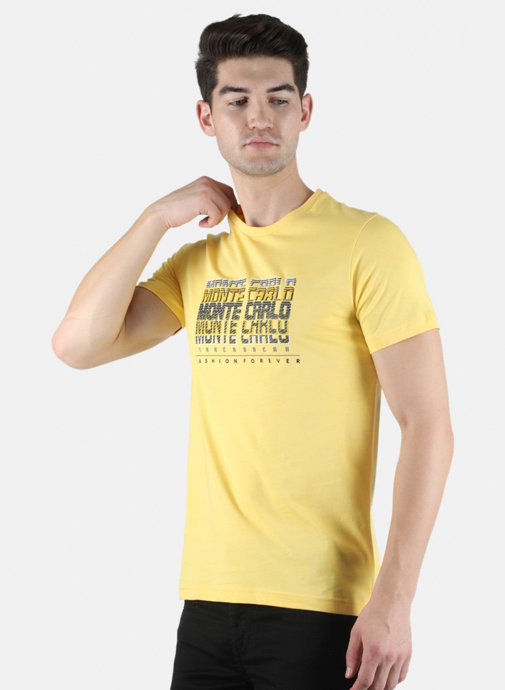 Men Yellow Printed T-Shirt