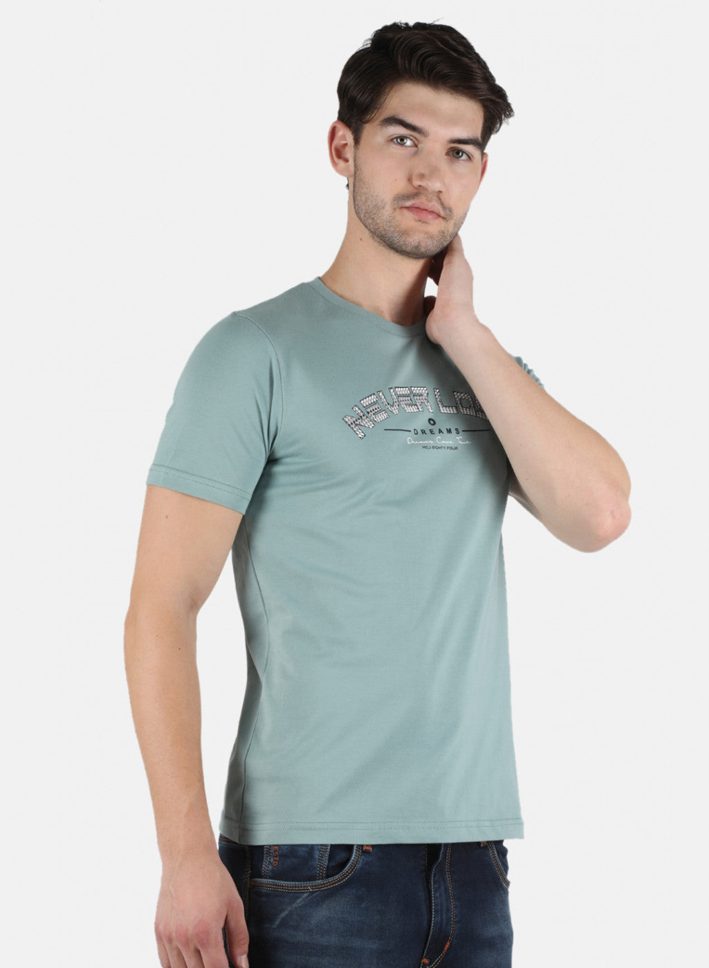 Men Green Printed T-Shirt