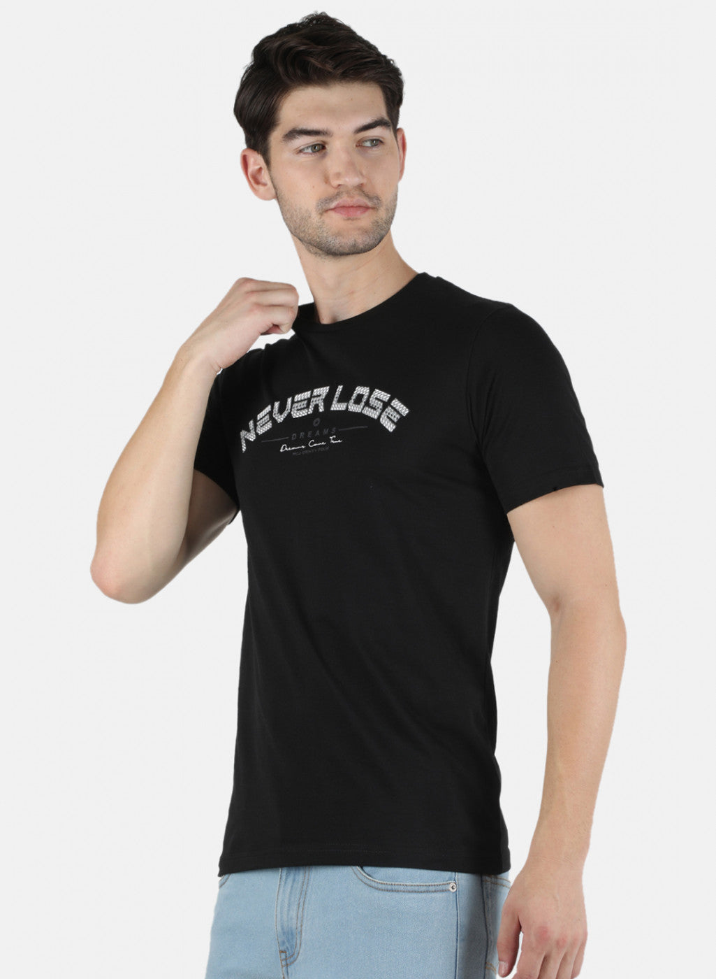 Men Black Printed T-Shirt