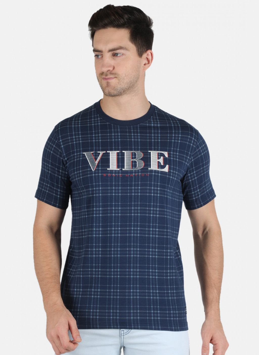 Men Blue Printed T-Shirt