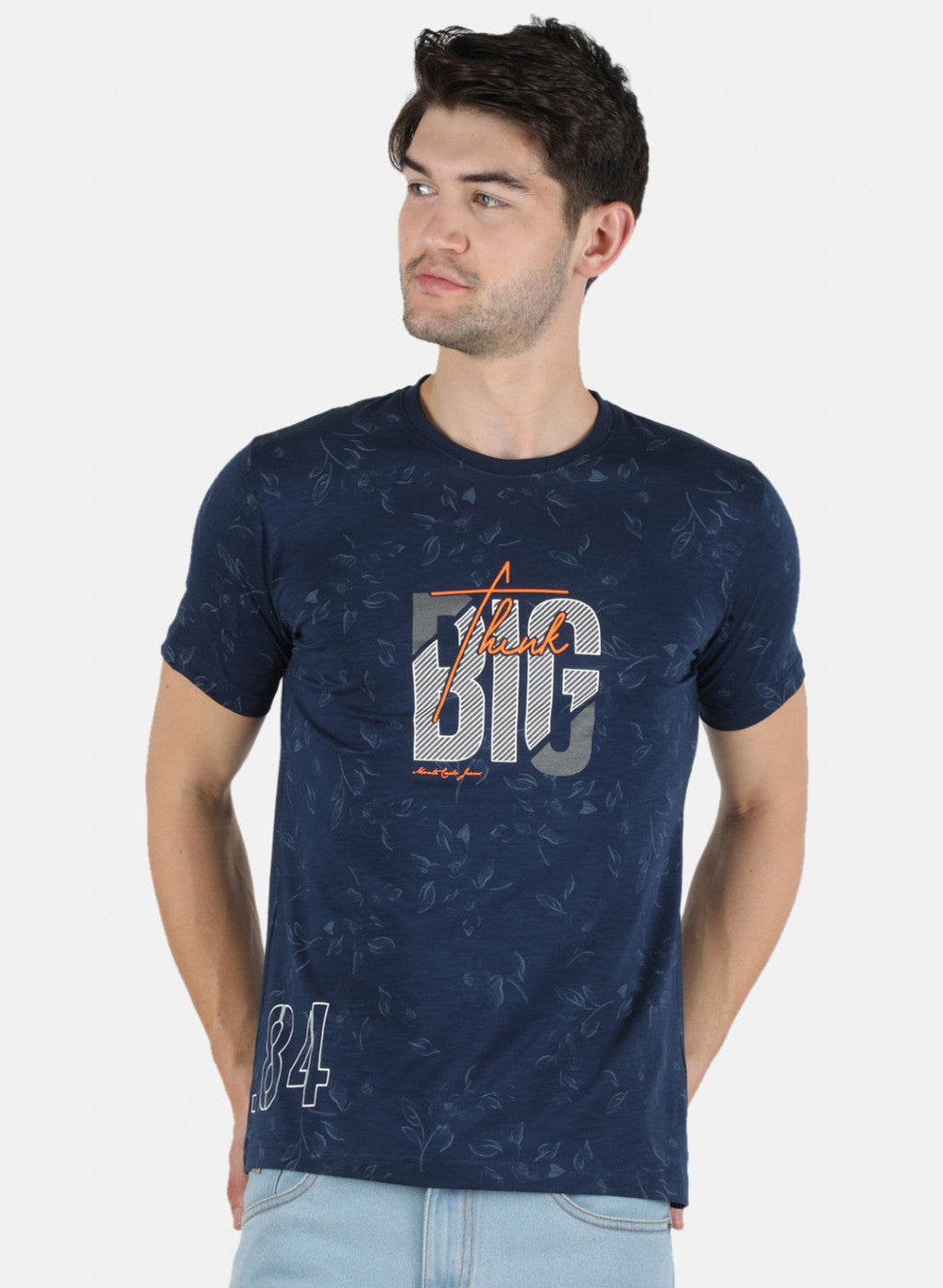 Men Blue Printed T-Shirt