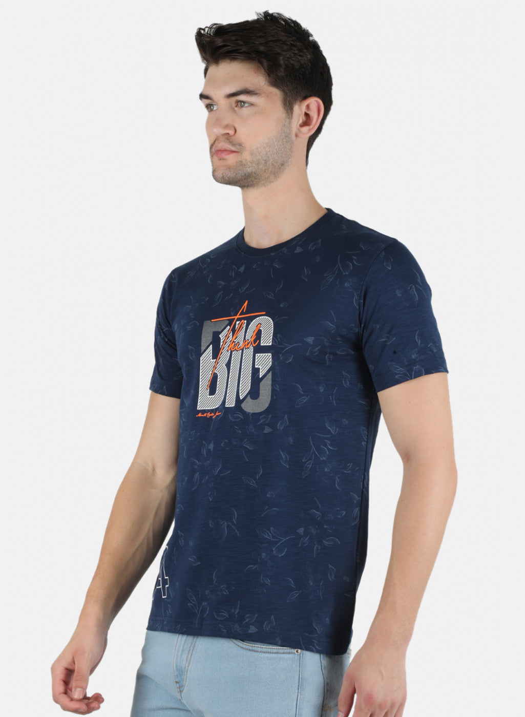 Men Blue Printed T-Shirt