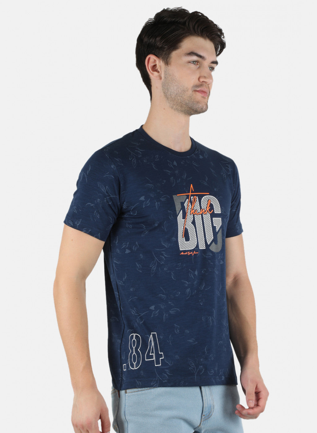 Men Blue Printed T-Shirt