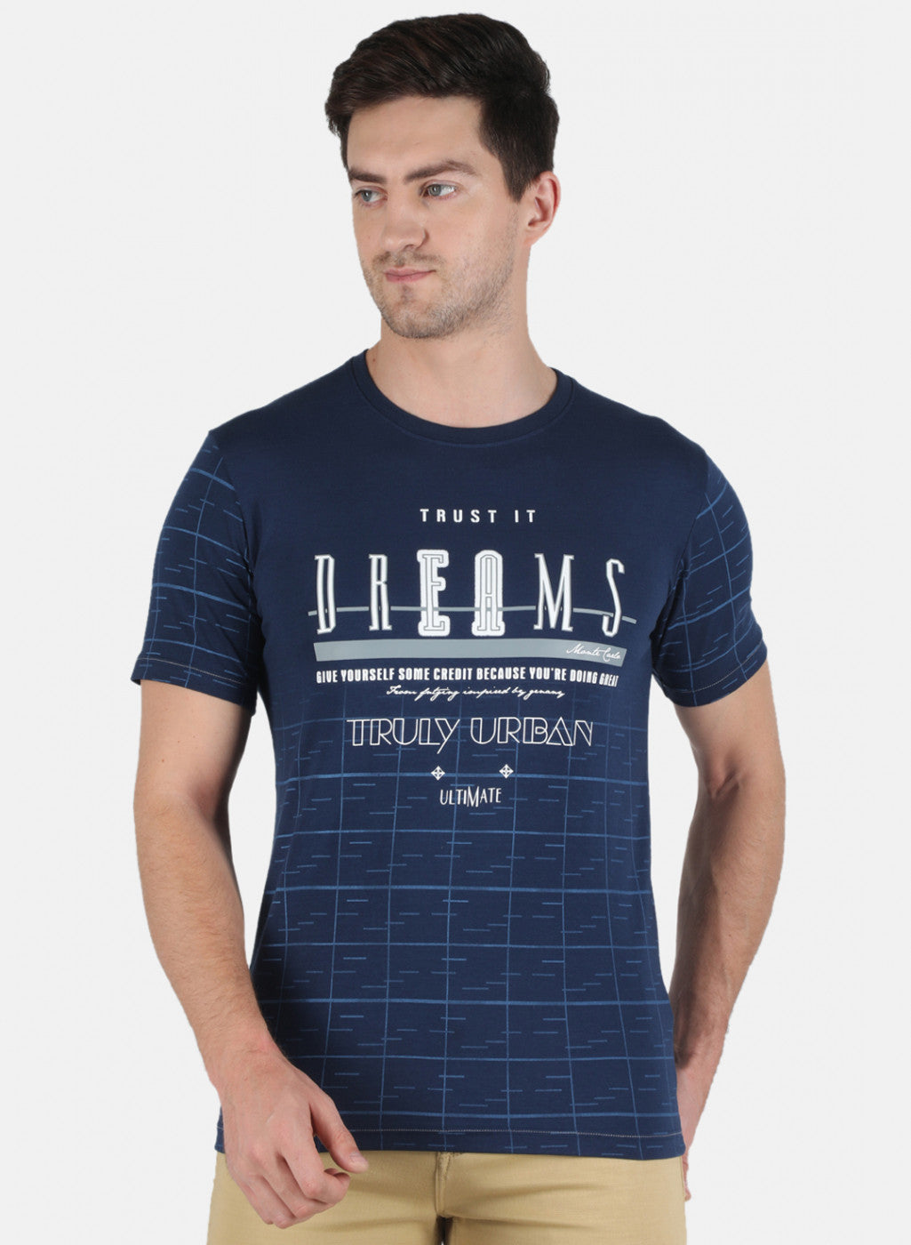 Men Blue Printed T-Shirt