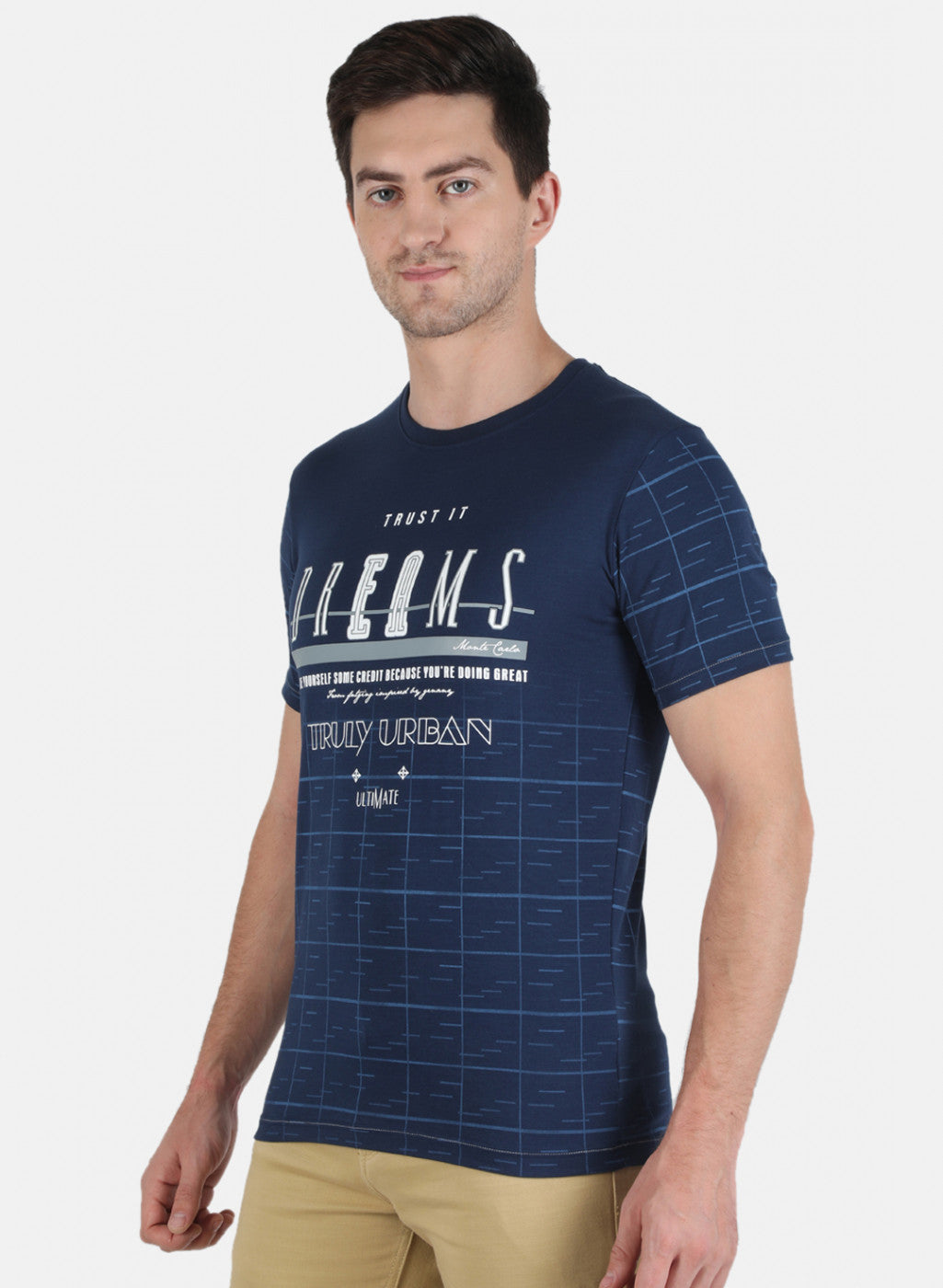 Men Blue Printed T-Shirt