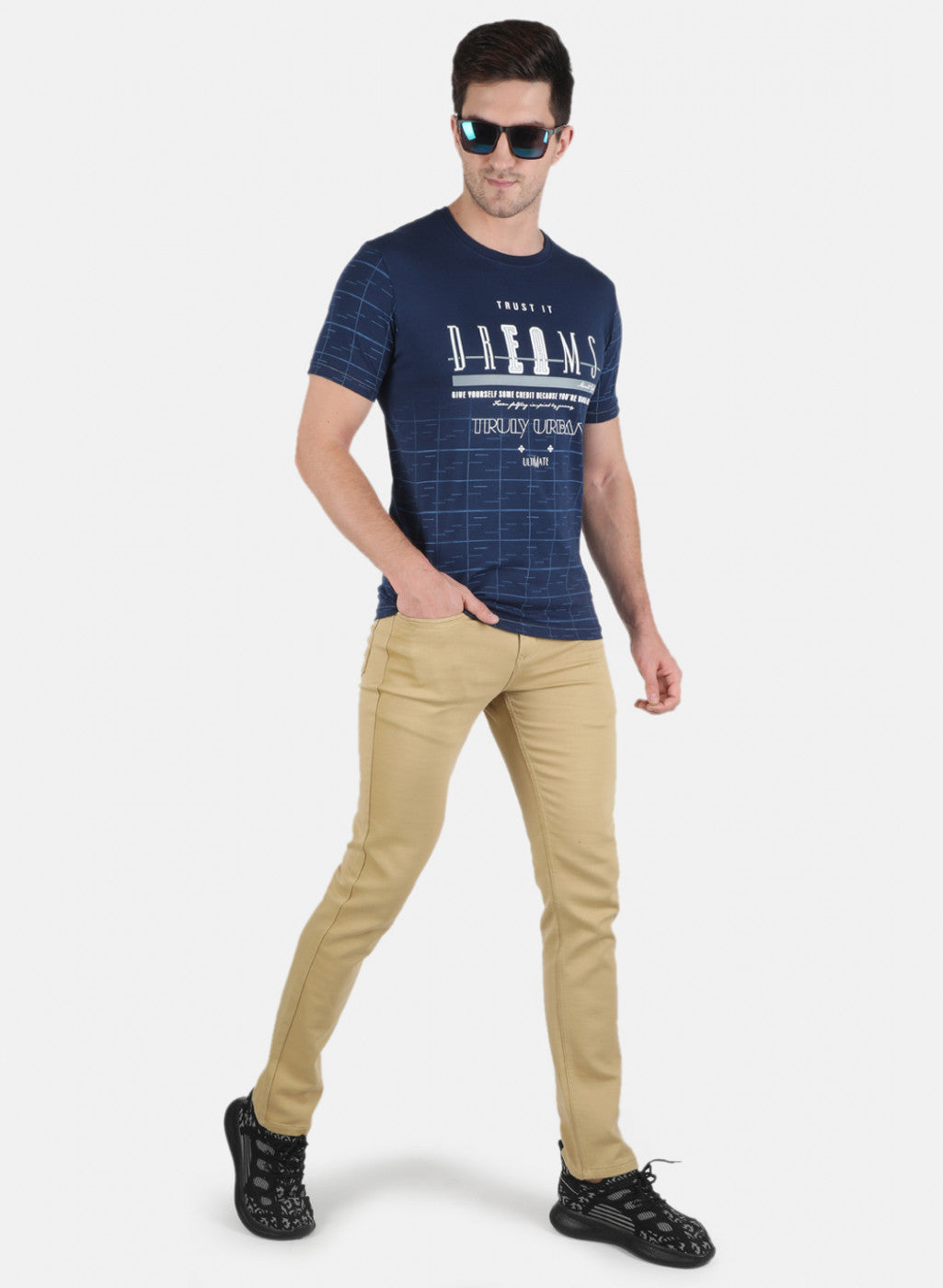 Men Blue Printed T-Shirt