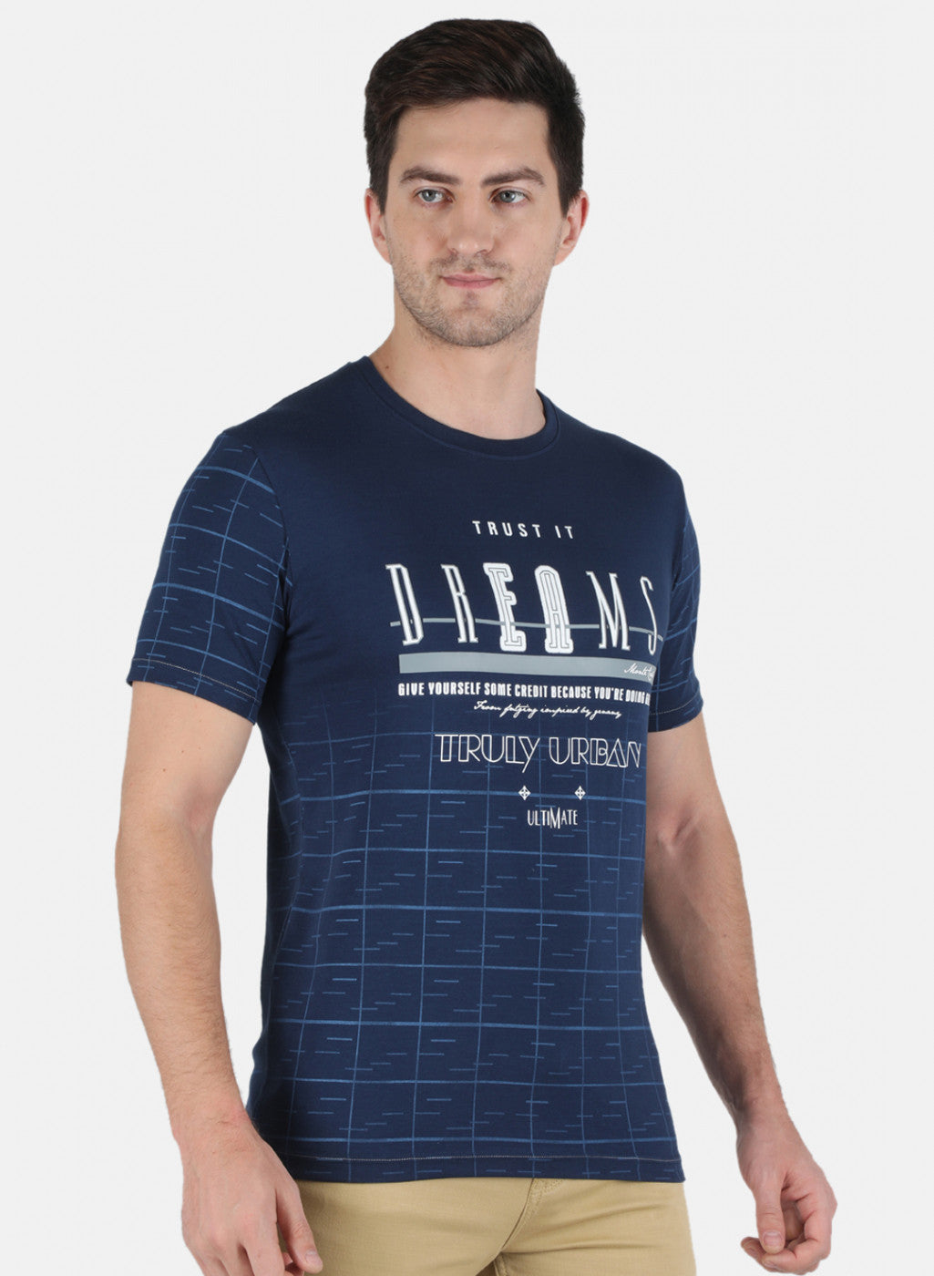 Men Blue Printed T-Shirt